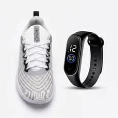 Tenis De Corrida Academia Cinza E Branco Sport + Relogio Envio Rápido