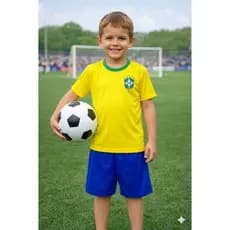 Conjunto Infantil Brasil Copa Do Mundo Camisa E Short