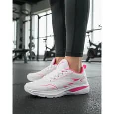 Tenis De Corrida Academia Sport Feminino Branco e Rosa Confortavel