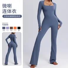 2026 novo estilo de manga comprida roupas de Yoga de uma peça alta elástica respirável dança roupas de Fitness esportes