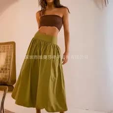 2026 novo estilo saia feminina bolso plissado cintura elástica saia feminina 931 saia florescendo