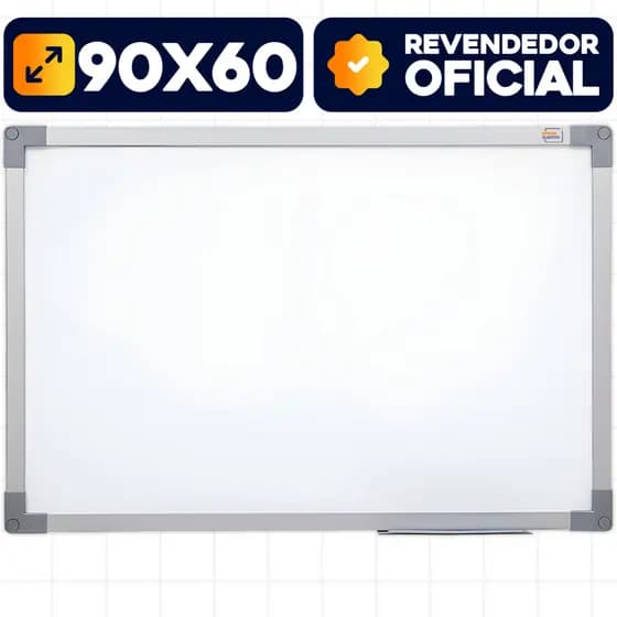 Lousa Branca Quadro Branco 90x60cm Moldura Alumínio Multiuso Escolar Escritório