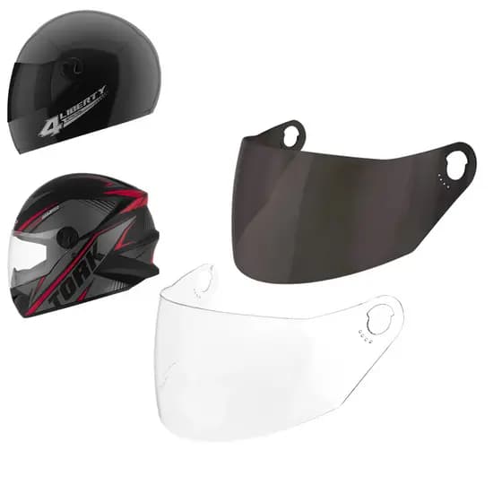 Viseira Fumê Cristal Protork Capacete Fechado Liberty 4 R8