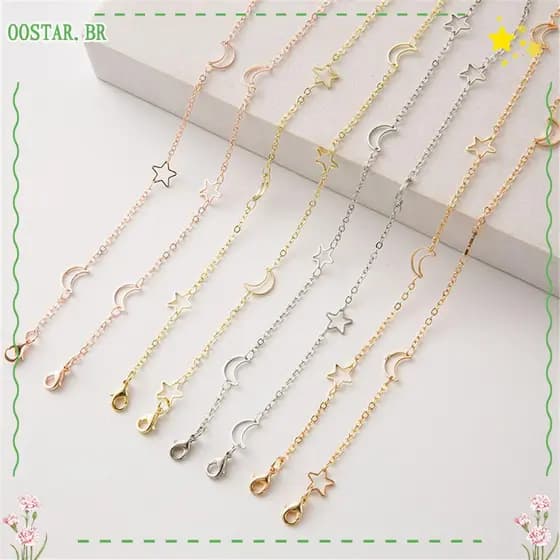 OOSTAR Alloy Correntes De Óculos Femininas Anti-Perda Estrela Da Lua Corrente De Sol