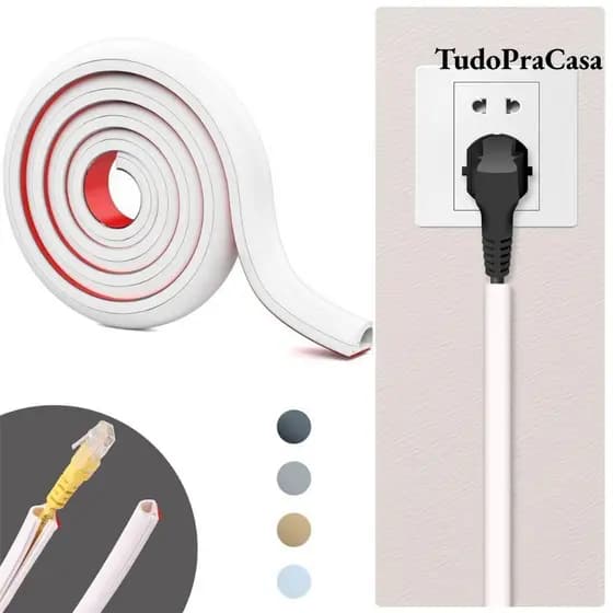 Capa De Fio TOPTOOL , Ocultador De Cabo De Parede Autoadesivo De 1 M , Protetor PVC Flexível Para Corrida , Escritório D