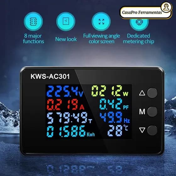 SUNSHINY AC Wattímetro Detector De Energia Com Chip Dedicado KWS-AC301 50-300V Medidor