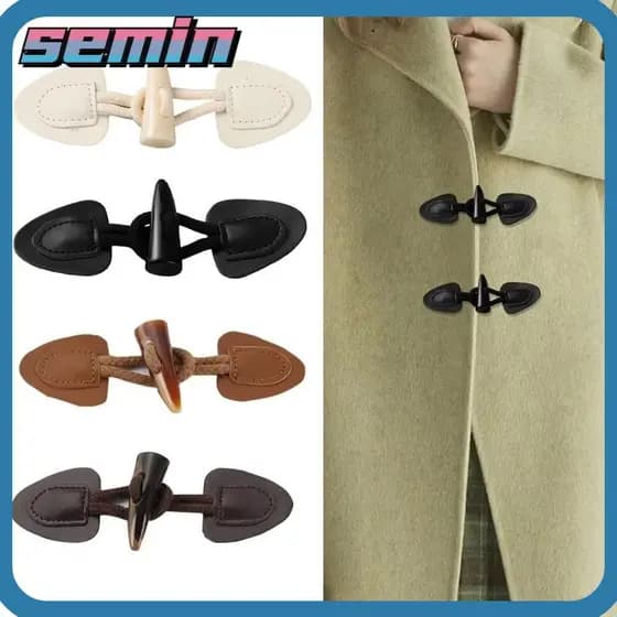 Botões De Chifre Costurados SEMIN , Fivela Vintage Com Prendedor , Botão De Artesanato De Costura Para Decoração De Bols
