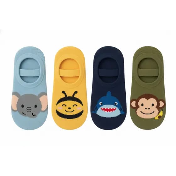 Kit 1, 3 ou 5 Pares Meia Sapatilha Antiderrapante Infantil Algodão Menino 0 a 10 anos Bebê Conforto Não Derrapa