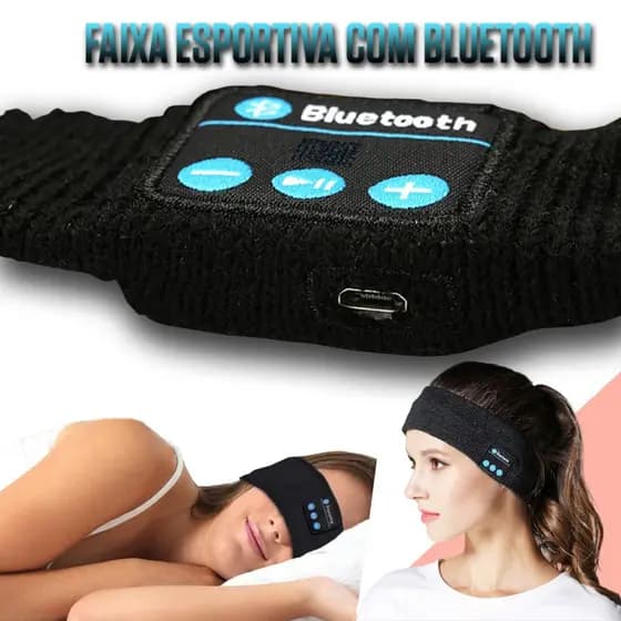 Faixa de Cabeça com Fone Bluetooth Conforto Sonoro: para Dormir e Atividades Esportivas