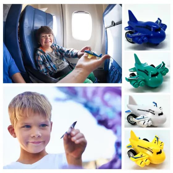 Kit 4 Avião Com Pista Brinquedo Infantil Avião De Brinquedo