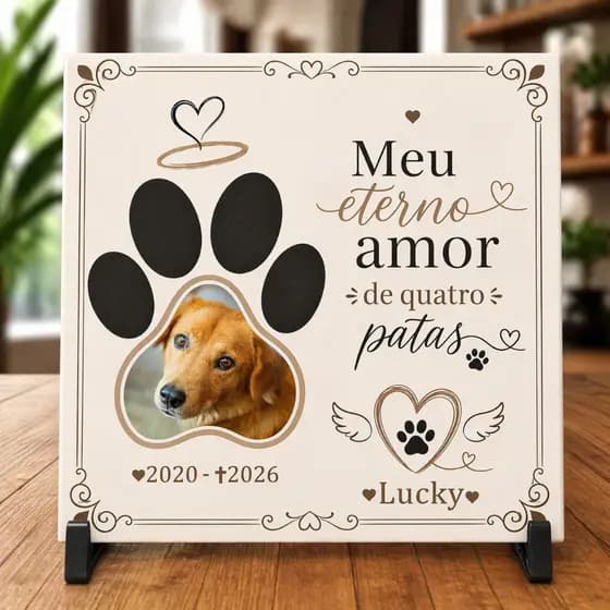 Azulejo/Quadro Personalizado lembrança do seu pet com foto
