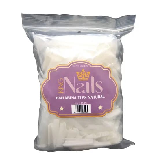 Tips Bailarina Extra Longa Natural (KN-158N) 600 unidades - King Nails