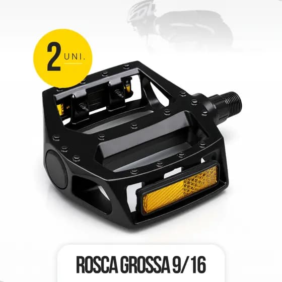 Par Pedal Alumínio Plataforma GTA Bike Rosca Grossa 9/16 Esfera