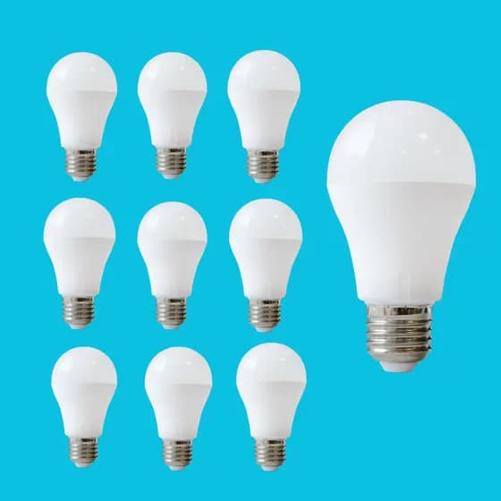 KIT 10 LÂMPADAS LED A60 6,5W - LUZ QUENTE AMARELADA - ATMOSFERA ACONCHEGANTE - BIVOLT