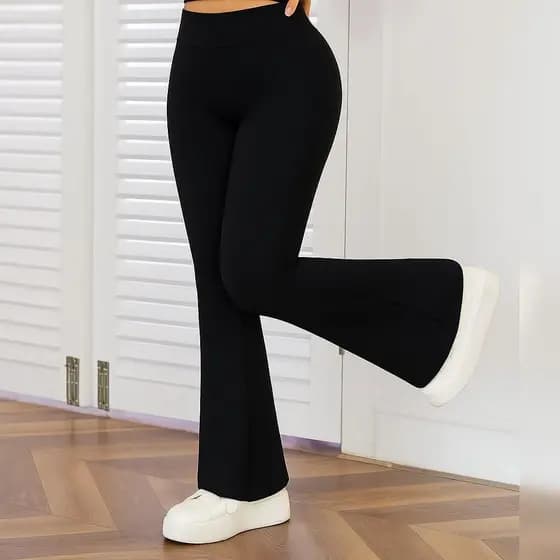 Calça Legging Flare Feminina Suplex Cintura Alta Bailarina