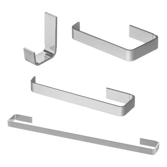 Kit Acessórios Metal Para Banheiro Quadrado 4 Peças Cromado