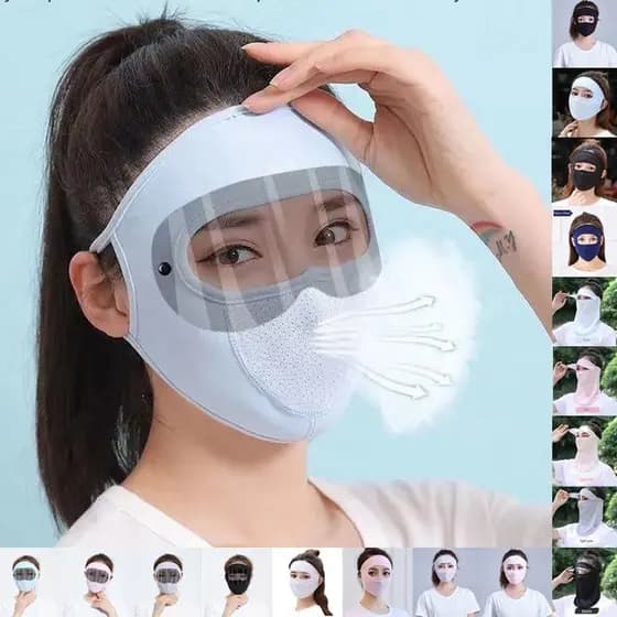 Máscara facial à prova de poeira e vento, máscara facial respirável para ciclismo, fleece protetor com óculos de alta de