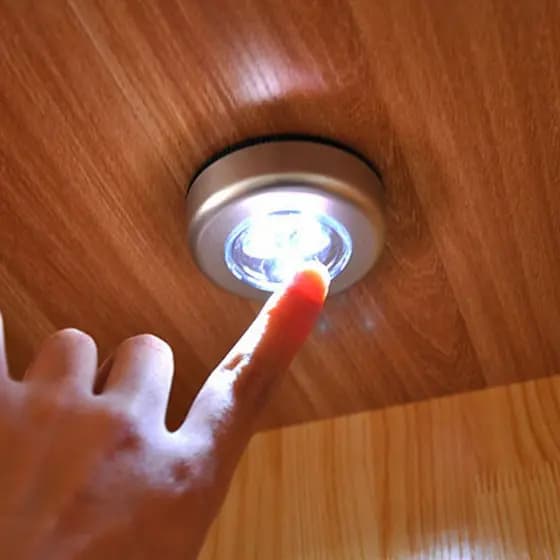 2 Unidades Lâmpada Adesiva De Emergência Com 3 LEDs Lampada Pequena Para Corredor/Parede/Armário