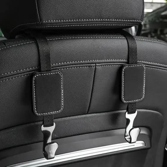 2 Peças De Ganchos Ajustáveis Para Encosto De Cabeça De Carro – Organizador Suspenso Resistente Bolsas , Mantimentos E C