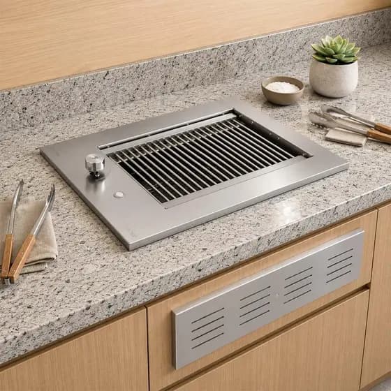 Churrasqueira Grill de Embutir a Gás com Veneziana Diamond Little Titan