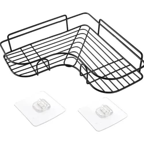 Prateleiras Suporte Kit 2 Porta Shampoo Adesivo Sem Furos Preto Banheiro