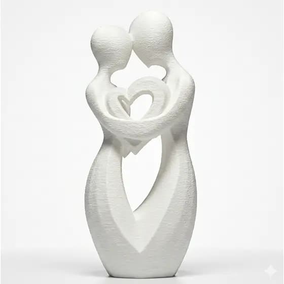Estatueta Casal Abraçado Design Moderno – Enfeite de Mesa Decorativo Estilo Pinterest