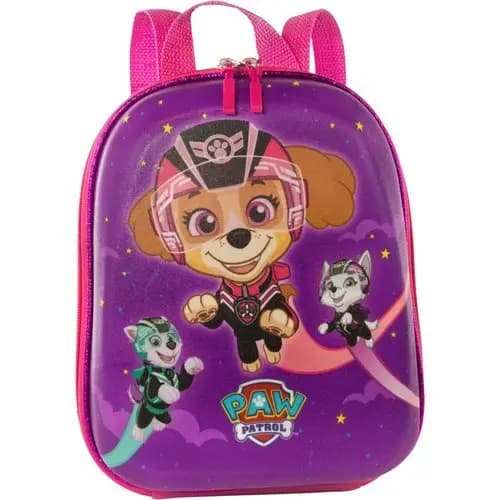 Mochila Escolar Infantil Patrulha Canina Pequena Rosa Lilas Resistente