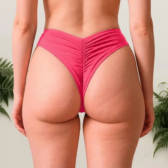 Calcinha de Biquíni Asa Delta Fio Duplo Levanta Bumbum Cintura Alta Moda Praia e Piscina