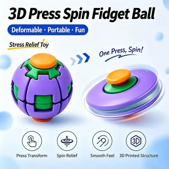 Brinquedos Fidget Clicker Impressos em 3D para Adultos, Bolas de Pressão Impressas em 3D, Brinquedos de Descompressão pa