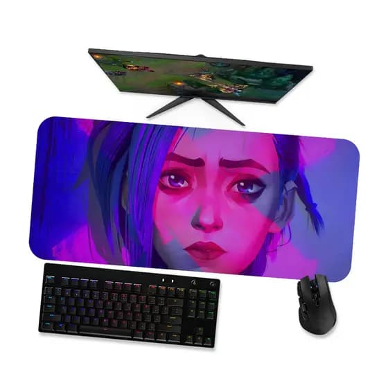 Mouse Pad Gamer Grande LoL Arcane Jinx 7 LoL 90x40 80x40 60x40 70x30 45x40