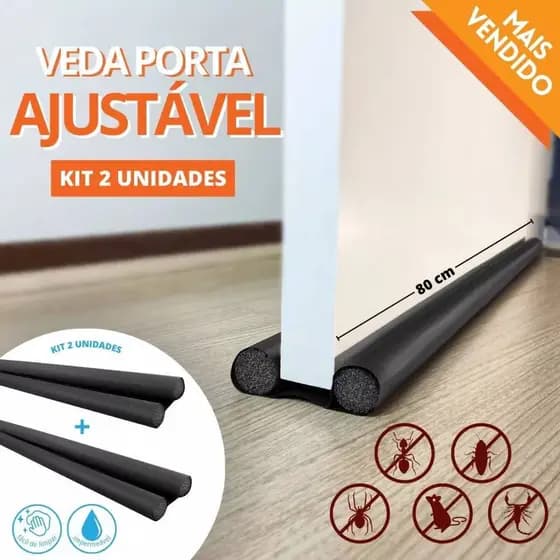 Kit Veda Porta Protetor Rolinho Ajustável Impermeável 80cm Sem Costura Bemprat C/ 2 Un