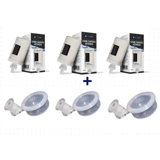 Kit Premium Água Pura: 3 Velas de Carvão Ativado + 3 Boias