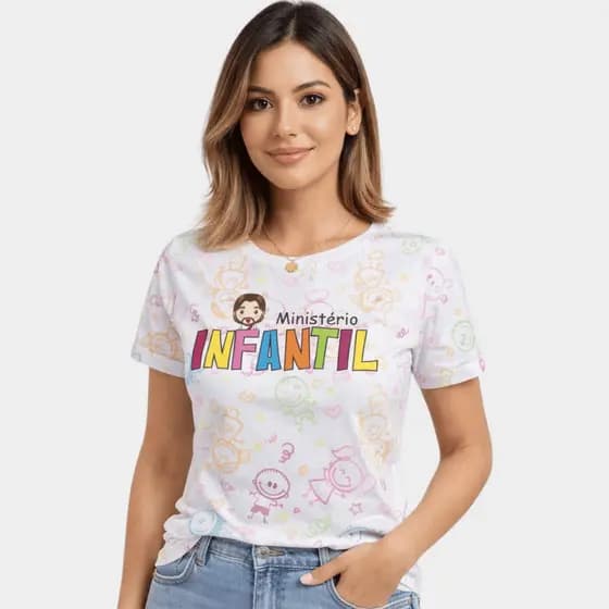 Blusa Feminina Camiseta T shirt Premium Ministério Infantil