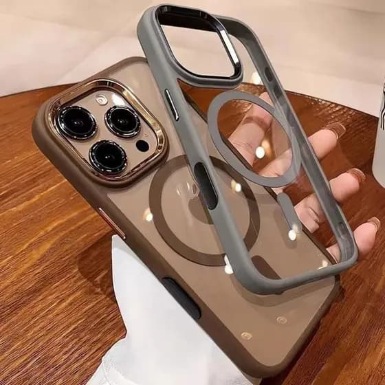 Capa Magsafe Transparente Empresarial Para iPhone 16 15 14 13 12 11 Pro Max Acrílico PC TPU Antiknock