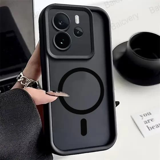 Para Redmi NOTE 14 4G 5G Colorido TPU Silicone Capa À Prova De Choque Fundas Coque Com Adesivo Magnético
