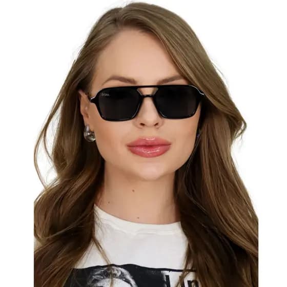 Óculos De Sol Lente Colorida Blogueira Estiloso Influencer Feminino Uv400 Moderno Doha