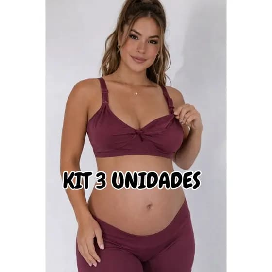 Kit 3 Sutiã Amamentação Click Frontal Sem Aro Conforto Sustentação Pós Parto Cores Sortidas