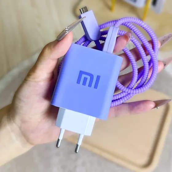 Xiaomi 67W/90W/100W Carregador Roxo Protetor Caso Compatível Xiaomi Carregador Evita Danos ao Cabo