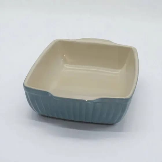 Travessa Assadeira Refrátoria Retanguelar 36cm Ceramica Azul