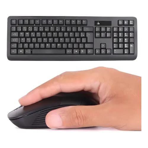 Kit Teclado Mouse Sem Fio Wireless 2.4 Ghz Pc Tv Note Abnt2 Home Office Escritório