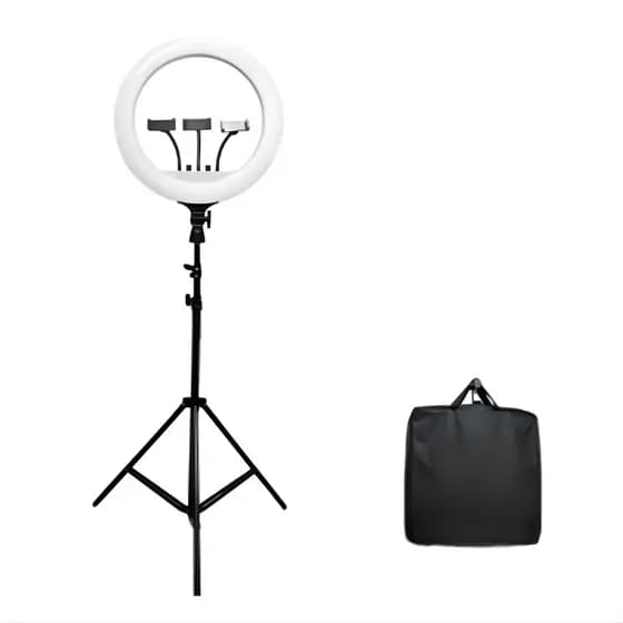 Ring Light 18 polegadas 80w Com Suporte 3 Celulares e Tripe 2,10 altura