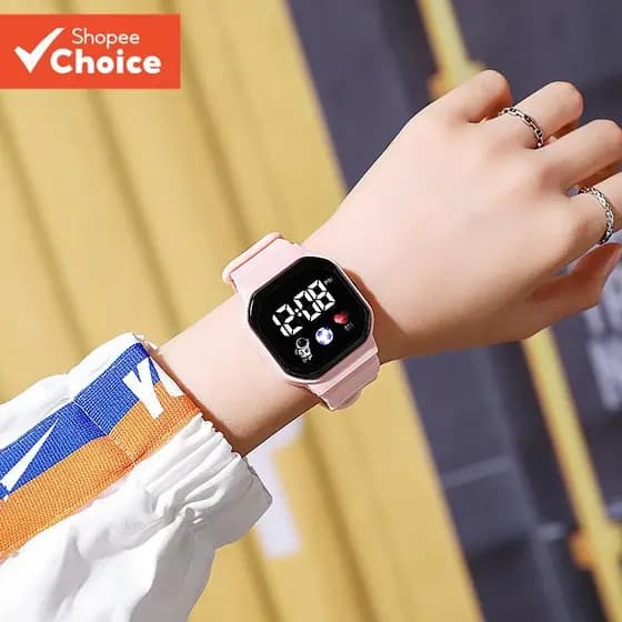 Relógio Eletrônico Elegante À Prova D'água Para Mulheres-Design De Moda Simples Estudantes
