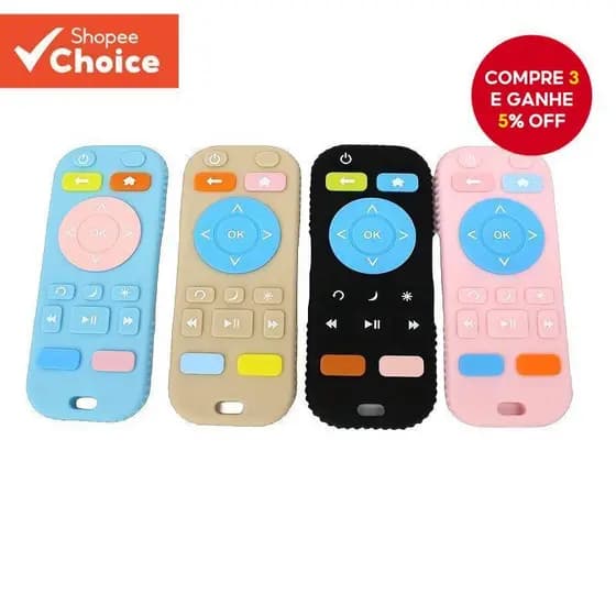 Mordedor de Silicone Fofos Controle Remoto para Bebê com Desenho Animado