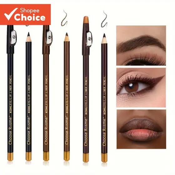 Conjunto De Delineador Labial Com Lápis De Sobrancelha De 3 Peças , Marrom Café , Longwear Natural À Prova D'água , Apli