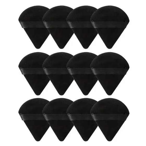 12 Peças De Sopros De Pó Triangular Conjunto De Veludo Super Macio-Esponjas De Maquiagem Para Base Perfeita