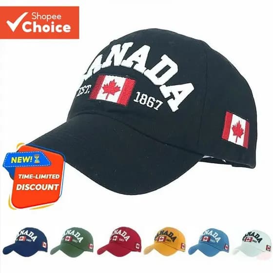 Boné de beisebol unissex com bandeira canadense, chapéu bordado com folha de bordo, masculino e feminino, chapéu ajustáv