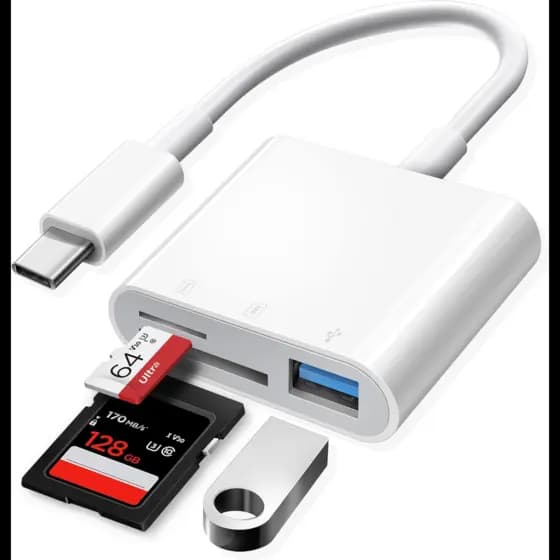Adaptador De Leitor De Cartão Type C Hub 3 Em 1 TF SD OTG USB2.0 Para Xiaomi Macbook
