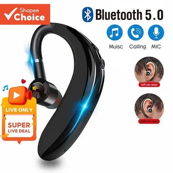 S109 Fone De Ouvido Bluetooth Sem Fio Business Estéreo Esportivo Mãos Livres Com Microfone