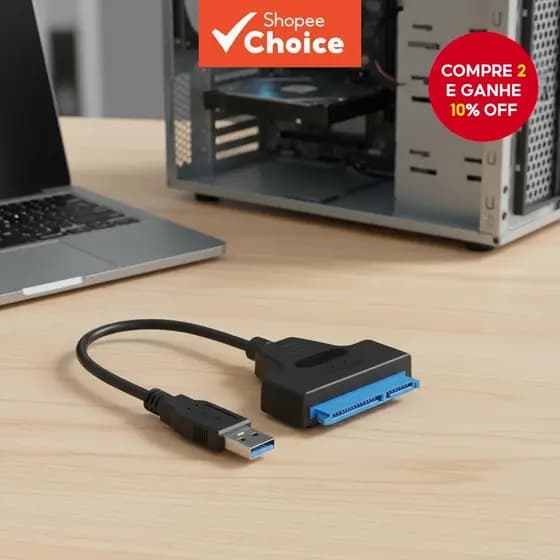 Adaptador SATA 22 pinos para USB 3.0 para disco rígido de 2,5 polegadas até 6 Gbps SSD HDD cabo externo acessórios de