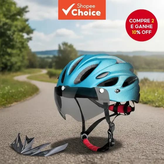 X-TIGER Capacete de Bicicleta Adulto com Luz Traseira LED e Óculos de Duplo Modo Capacetes de Ciclismo Leves e